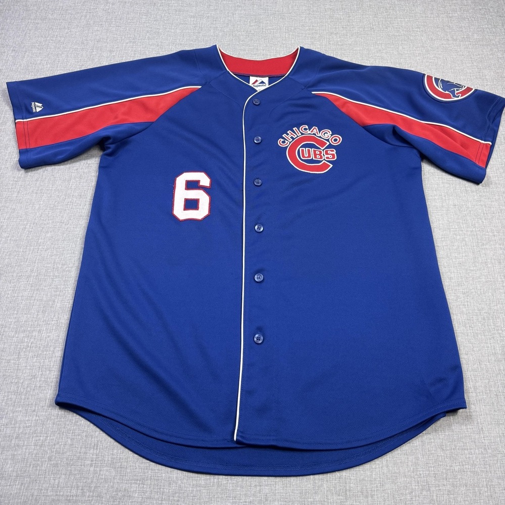 Majestic Chicago Cubs Jersey Mens L Blue MLB Baseball Button Front‎ Authentic 6 - Picture 4 of 12